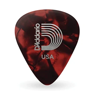 Obrázek D&#039;Addario Plektrum trsátko kytara Pearl Celluloid Guitar Picks Kytarové 1CRP2 25 Red, Light kusů