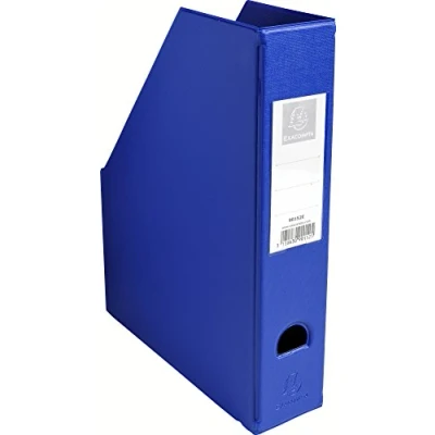 Obrázek Exacompta 90152E pořadač DIN A4 7 cm široký z pevného kartonu s PVC potahem a nalepeným štítkem na hřbetu otvorem pro uchování časopisů katalogů tmavě modrý