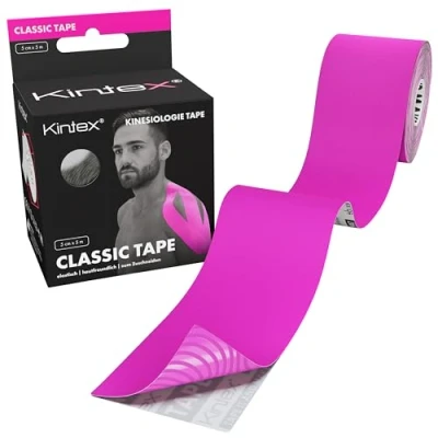 Obrázek Kintex kineziologická páska Classic, 5 cm x m, šetrná k pokožce a vodotěsná páska, fyziopáska, lékařská pro sport fyzioterapii (červená)