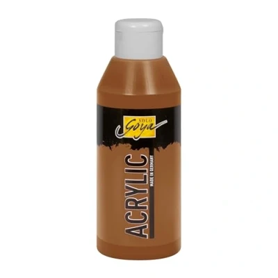 Obrázek KREUL 84235 Solo Goya Acrylic černá, láhev 250 ml, krémová univerzální akrylová barva ve studiové kvalitě, na bázi vody, rychle a matně schnoucí, dobře krycí, voděodolná