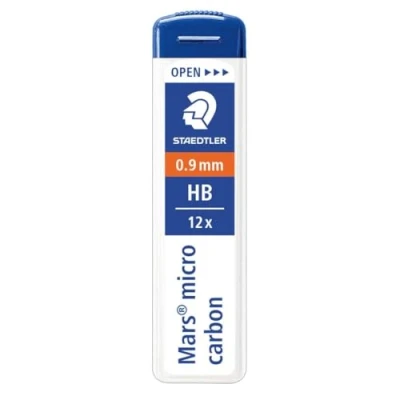 Obrázek STAEDTLER 250 09 HB Mars Micro jemné tuhy, průměr tuhy 0,9 mm, HB, 12 kusů, grafitově šedá, VE