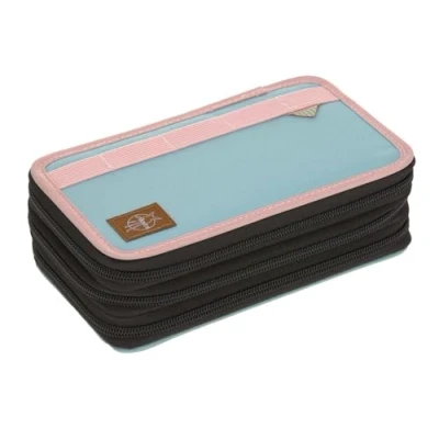 Obrázek LÄSSIG Unisex dětská škola Triple Pencil Case Luggage hračka, růžová modrá, Unique