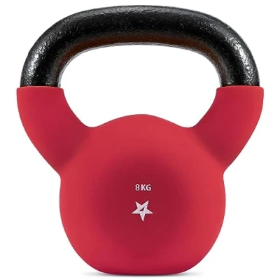 Obrázek Yes4All WV6P Neopren beschichtete Kettlebell, Krafttraining Kettlebells 8KG Rot