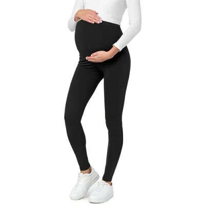 Obrázek Be Mammy Dámské krátké Těhotenské leginy balení 2 ks Pohodlné a legíny z bavlny kalhoty Těhotenská móda na léto BE20 228, černá/černá