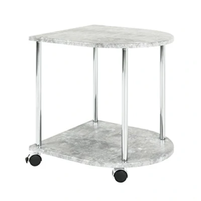 Obrázek HAKU Möbel Servírovací stolek s kolečky ve vzhledu betonu, chrom, MDF, kov rozměry: Š 42 cm x V 45 H 40 cm, styl: moderní