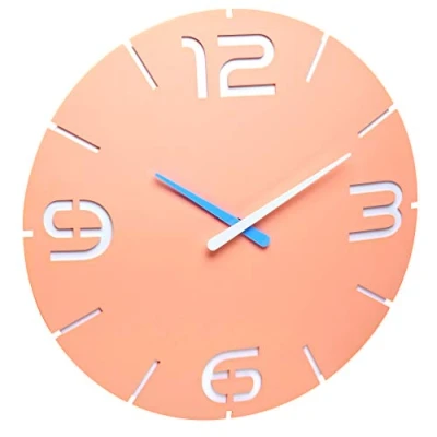 Obrázek TFA Dostmann Contour Design rádiové nástěnné hodiny, hodinové pink meruňková, 60. 3536. 16