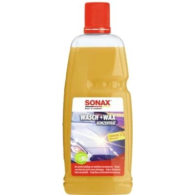 Obrázek SONAX Praní + vosk (1 litr) důkladné odstranění nečistot a trvalý ochranný film z přírodního karnaubského vosku č. výr. 03133410