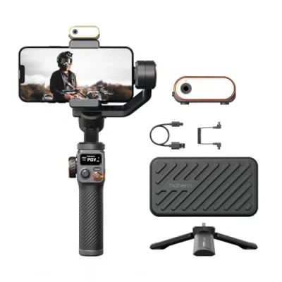 Obrázek hohem iSteady M6 Kit gimbal smartphone, 3osý mobilní telefon, stabilizátor s magnetickým AI Tracker RGB plnitelným světlem 0,91&quot; OLED displej Max. užitečné zatížení 400 g, pro iPhone