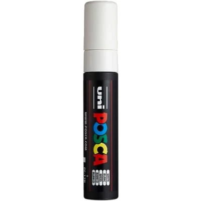 Obrázek uni ball 186301 POSCA zvýrazňovač s extra širokou obdélníkovou špičkou, bílý