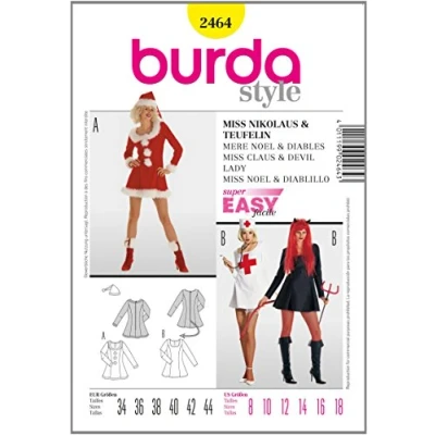 Obrázek Střihová předloha Burda 2464 dámská masopust kost?M vel. 34 44