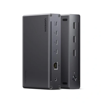 Obrázek UGREEN Revodok Max 208 Thunderbolt 4 Dock 40Gbps 8 v 1 dokovací stanice 3*Thunderbolt (Dual 4K@60Hz, Single 8K displej), 85W nabíjení Pro laptop, Gigabit Ethernet, kompatibilní s M4 Mac Mini