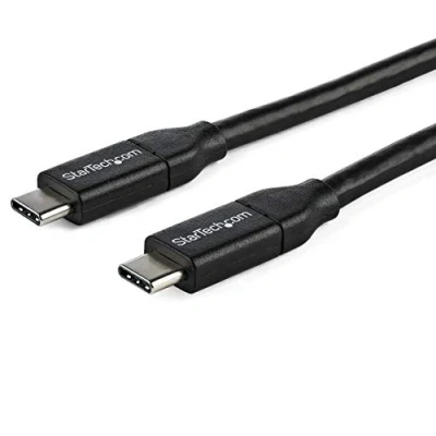 Obrázek StarTech.com USB C na kabel s 5A Power Delivery St/St 1m 2. 0 certifikováno IF typ (USB2C5C1M)