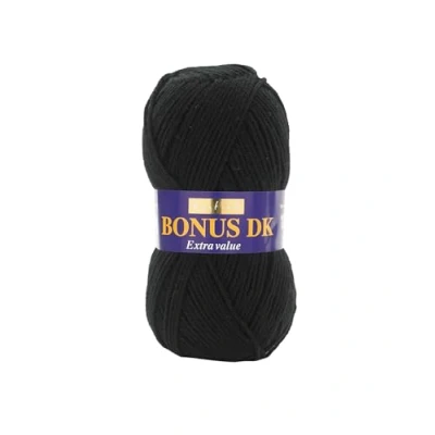 Obrázek Hayfield Bonus DK dvojitý úplet, černý (965), 100 g Sirdar