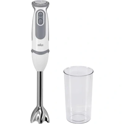 Obrázek Braun Stabmixer MQ 5200WH MultiQuick 5 Vario Pürierstab mit Edelstahl Mixfuß, 1000 Watt, inkl. 600 ml Mix &amp; Messbecher, weiß/grau