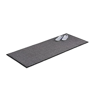 Obrázek Relaxdays rohožka na zachytávání nečistot šedá, vnitřní, nečistoty velká, pod nohy tenká, 80 x 200 cm, černo šedá