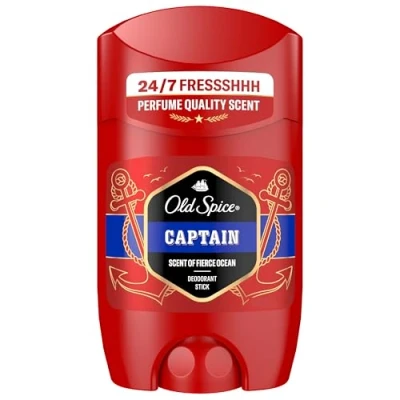 Obrázek Old Spice Kapitán Deo Stick pro muže (50 ml), pánský, svěžest 48 h, 0 % soli hliníku, žádné bílé zbytky a žluté skvrny