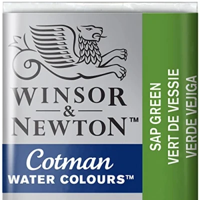 Obrázek Winsor &amp; Newton 0301599 Cotman akvarelová barva s dobrou průhledností, vynikající tónovací silou a dobrými malířskými vlastnostmi, vodní v 1/2 misku šťávově zelená