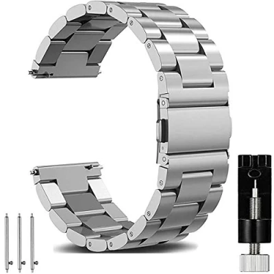 Obrázek OTOPO Kovový řemínek kompatibilní Galaxy Watch 3 45 mm/Galaxy 46 mm 2018/Gear S3 ženy muži, 22 ušlechtilá ocel k hodinkám Amazfit GTR 47 mm/Huawei GT2e/GT2 Pro/Huawei 3/3