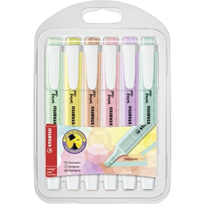 Obrázek Zvýrazňovač STABILO swing cool Pastel balení 6 ks se různými barvami