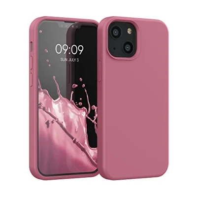 Obrázek kwmobile pouzdro na mobil pro iPhone 13 mini pouzdro, Case silikonové bezdrátové nabíjení Dark Rose