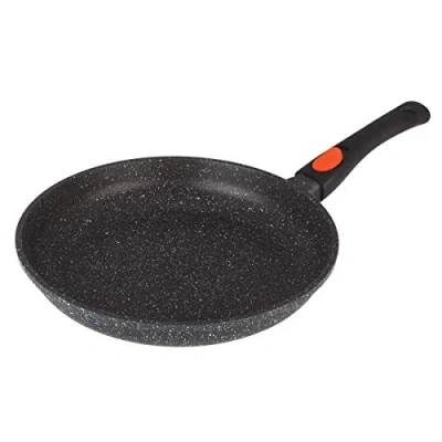 Obrázek KAMBERG 0008025 Pfanne 32 x 6 cm Abnehmbarer Griff Aluminiumguss Beschichtung in Steinoptik Für alle Herdarten, auch Induktion PFOA‑frei, Grau