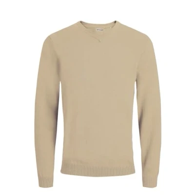 Obrázek JACK &amp; JONES Male pletený svetr jednobarevný svetr, Béžová (Crockery)