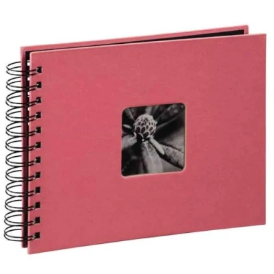 Obrázek Hama Fotoalbum 24 x 17 cm (spirálové album s 50 černými stranami, fotokniha listy pergamenu, k nalepení a vlastní tvorbě) plameňák červený/růžový
