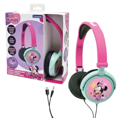 Obrázek Lexibook Disney Junior Minnie myš stereo sluchátka, síla příjemná pro děti, skládací a nastavitelná, růžová / bílá, HP010MN