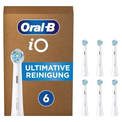 Obrázek Oral B iO ultimativní čisticí kartáčky pro elektrický zubní kartáček, 6 kusů, čištění zubů, originální nástavec na kartáček iO, balení v poštovní schránce,