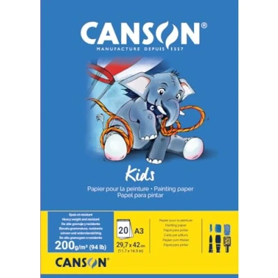 Obrázek Canson 400015589 Malblock A3, 20 Blatt, 200 g/m², weiß, A3 ou 29,7 x 42 cm