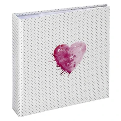 Obrázek Hama Zasouvací album Laaaa (fotoalbum se 100 stranami, pro zasunutí 200 fotografií ve formátu 10 x 15 cm, fotokniha s motivem srdce, svatební album) růžové