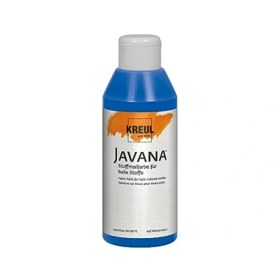 Obrázek KREUL 91307 Javana barva na látky světlé látky, 250ml sklo v královské modré, hebká bázi vody s krémovým charakterem, proniká hluboko do vláken, po fixaci