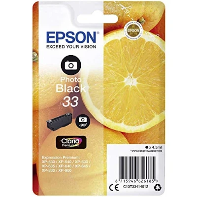 Obrázek Epson Originální 33 inkoust oranžový (XP 530, XP 630, 635, 830, 540, 640, 645, 900, 7100), fotočerný