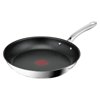 Obrázek Tefal Indukční pánev Infinite 28 cm, s nepřilnavým povrchem, termo signál při ideální teplotě pečení, snadné čištění, vhodná pro všechny typy sporáků, prémiová ušlechtilá ocel, H81506