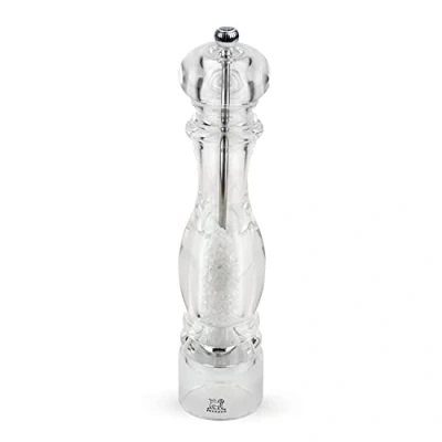 Obrázek PEUGEOT Manuální mlýnek na sůl Nancy, klasické nastavení stupně mletí, výška: 30 cm, akryl, transparentní, 900830/SME