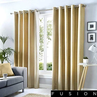 Obrázek Fusion Sorbonne 100% bavlna Eyelet s podšívkou závěsy, přírodní, 46 x 72&quot; (117 183 cm)