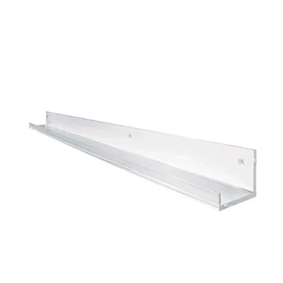Obrázek SIGEL GA110 úzká galerijní deska / police odkládací 100 cm, z vysoce kvalitního lesklého akrylu čirá v přímém, hranatém designu, obrazová lišta