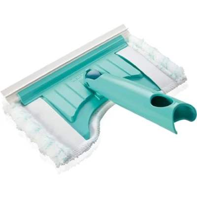 Obrázek Leifheit Koupelnový mop Bath Cleaner s otočným kloubem o 360, na dlaždice potahem z mikrovlákna a zacvakávacím systémem, čistič koupelny spáry se stahovacím okrajem kulatým