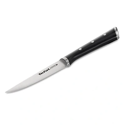 Obrázek Tefal Ice Force K23209 univerzální nůž, 11cm čepel, kuchyňský ochrana proti korozi, nůž s ochranou rukou, nerezová ocel, černý