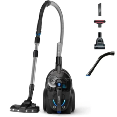 Obrázek PHILIPS PowerPro Expert 7000 Series (bezsáčkový vysavač, TriActive+ LED tryska, filtr proti alergiím, 900 wattů) vysoce lesklý černý FC9747/09