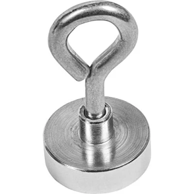 Obrázek Connex Neodymový magnet na hrnec se šroubovacím očkem Ø 25 x 8 mm 1 kus extra silný 21 kg přilnavost pro domácnost, dílnu a auto / Power s Magnetické oko DY7100017