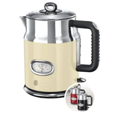 Obrázek Toustovač Retro Vintage Cream 21682 56 od Russell Hobbs (1300 W, ukazatel se stylovým odpočítáváním, technologie rychlého toustování)., Rychlovarná konvice