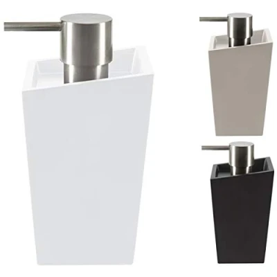 Obrázek Spirella Seifenspender Yoshi mit Edelstahlpumpe Flüssigseifen Spender Polyresin 350ml Langliebig und Robust Weiß