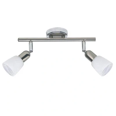 Obrázek BRILLIANT Lampa Sofia Spotrohr 2flg železo/chrom/bílá 2x D45, E14, 40 W, vhodné pro žárovky kapky (není součástí dodávky) hlavy otočné