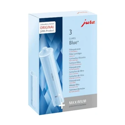 Obrázek JURA originál CLARIS Blue+ filtrační patrona s plusem hygieny hygiena certifikací TÜV balení 3 ks 24231