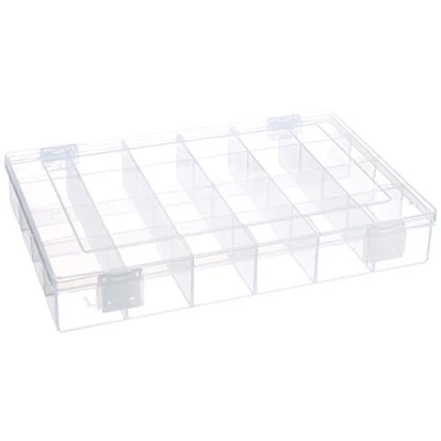 Obrázek hünersdorff box na sortiment PP Classic s 24 přihrádkami stabilní třídicí šrouby a jiné malé díly pevné rozdělení přihrádek 22,5 x 33,5 5,5 cm, transparentní