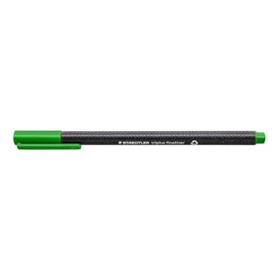 Obrázek Staedtler 334 52 Fineliner Triplus Trojhranný dřík v kartonovém pouzdře, kovový hrot, cca 0, 3 mm, 10 kusů, šťávově zelená