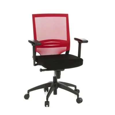 Obrázek hjh OFFICE 657233 Profi kancelářská židle Porto Base látka/síť červená otočná ergonomická, nastavitelná loketní opěrky a bederní opěrka