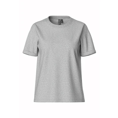 Obrázek Pieces CRIA FOLD UP Solid TEE Jednoduché tričko, Ženy, Velikost: XS, Light grey