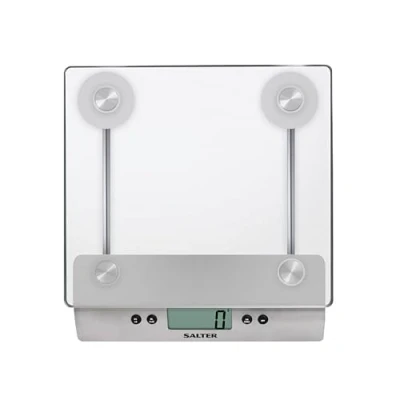 Obrázek Salter 3003 SSSVDR08 Aquatronic digitální elektronická kuchyňská váha, měří tekutiny, max. 5 kg, ušlechtilá ocel/skleněná můžete měřit více přísad ve stejné misce, funkce tare